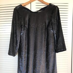 J Crew V-back Sequin Dress